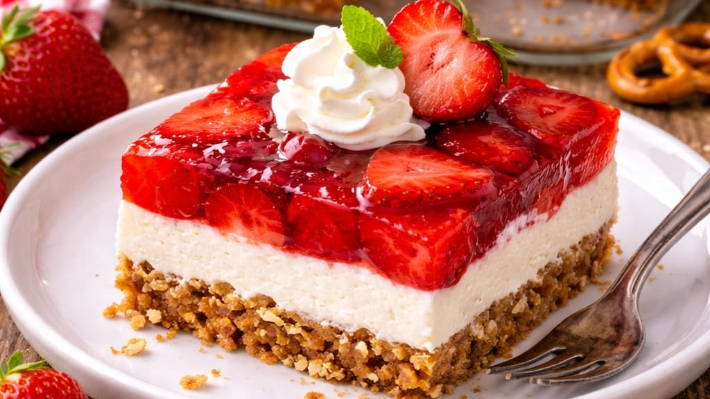 Strawberry Pretzel Dessert That’s Sweet, Salty, and Crowd-Pleasant