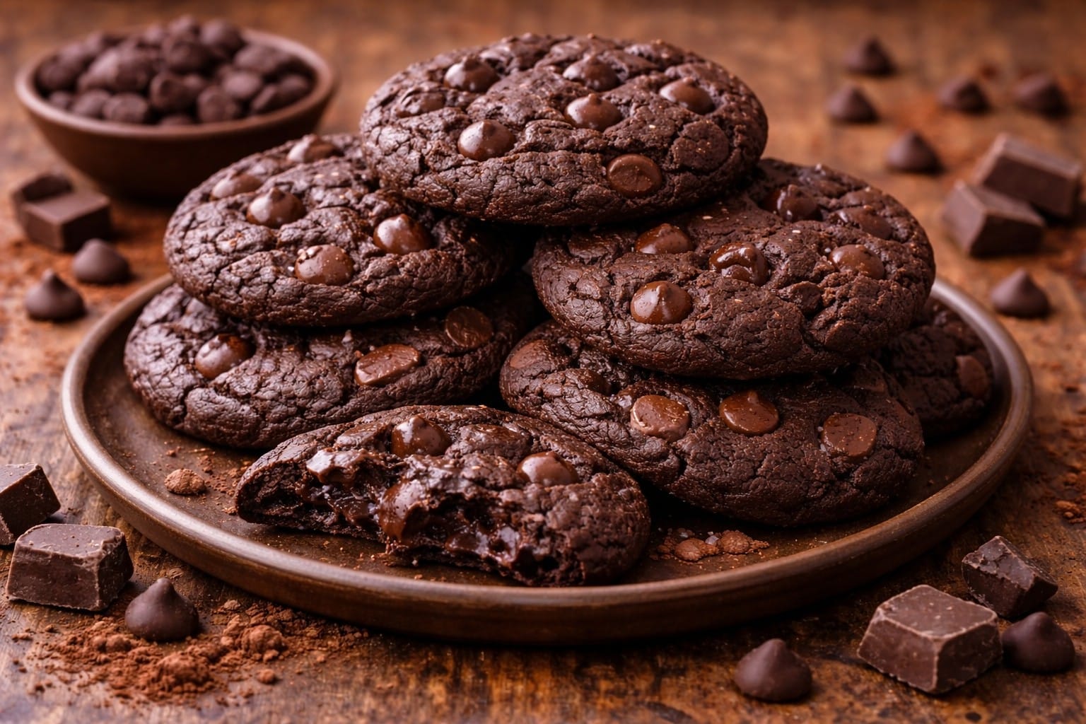 Double Chocolate Cookies That Are Rich, Fudgy, and Full of Chocolate