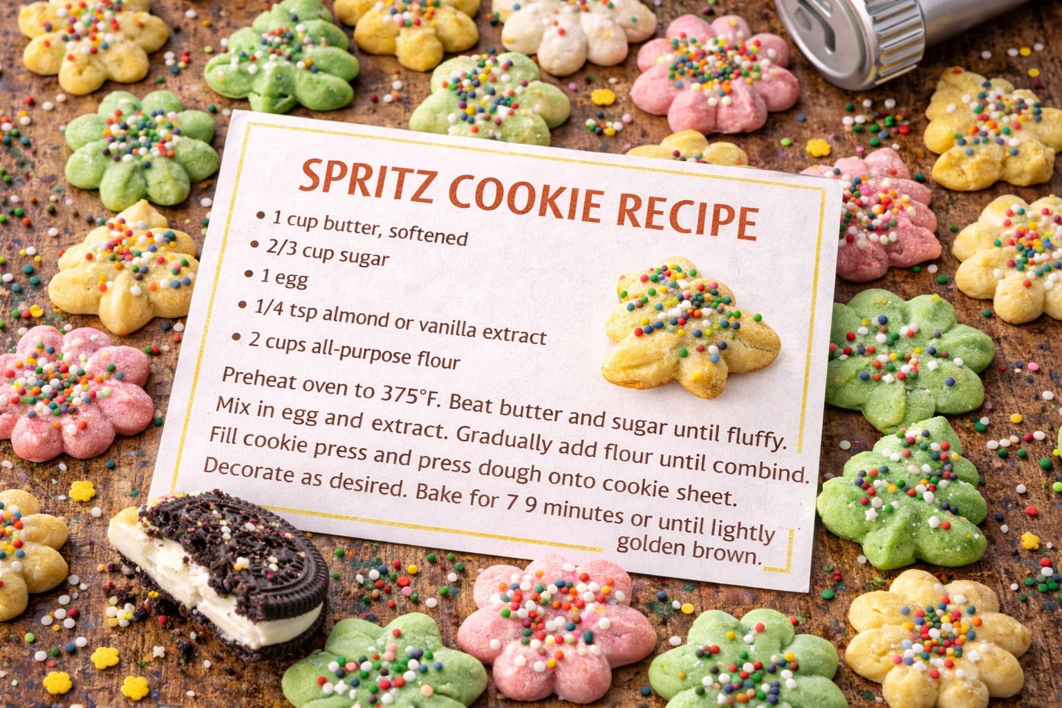 Spritz Cookie Recipe for Classic Buttery Cookies That Always Hold Their Shape
