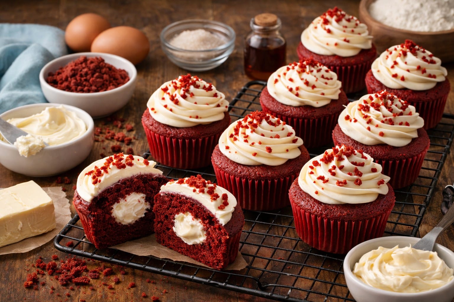 Red Velvet Cupcakes with Cream Cheese Frosting Everyone Loves