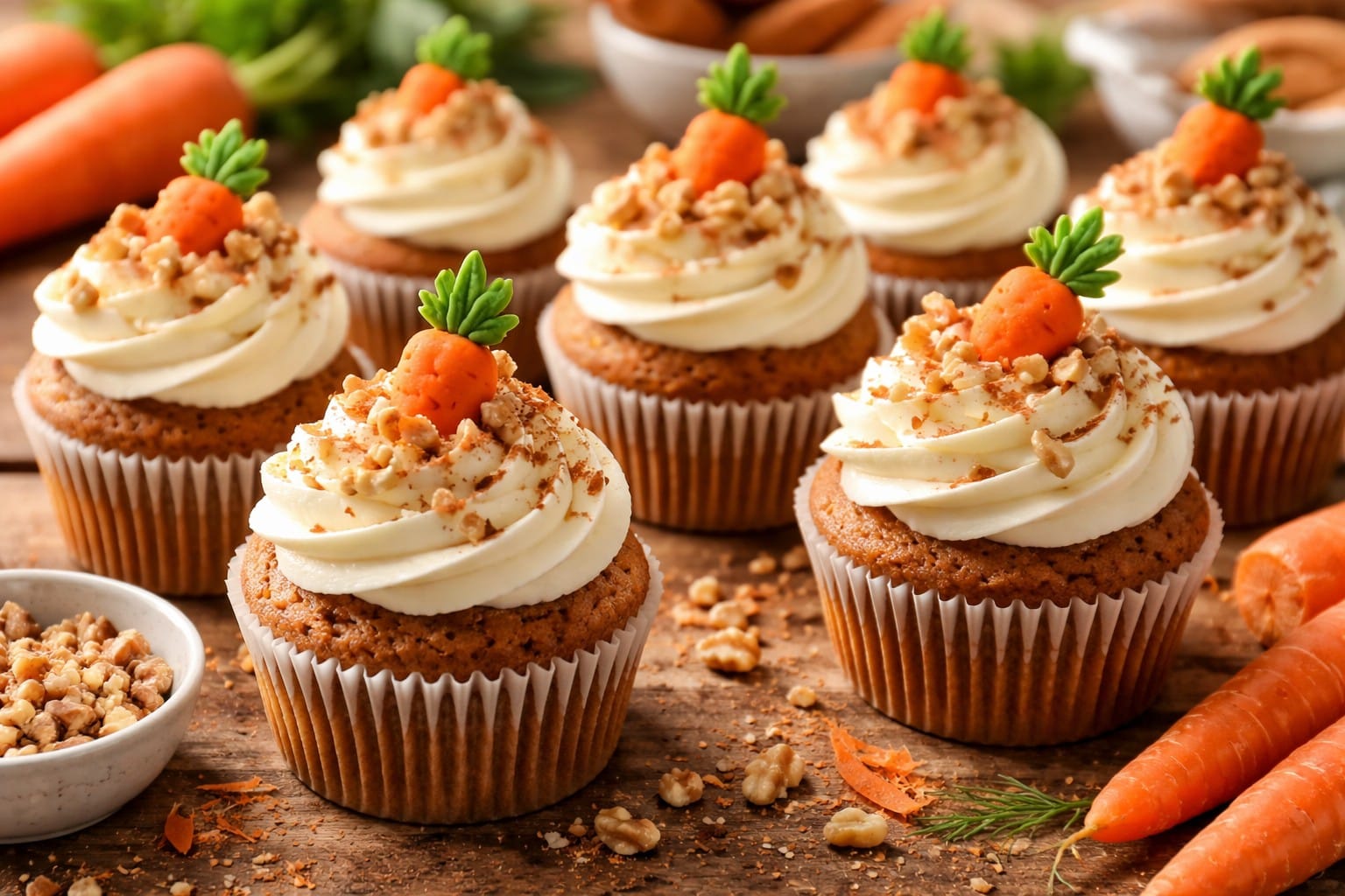 Carrot Cake Cupcakes with Cream Cheese Frosting That Stay Moist