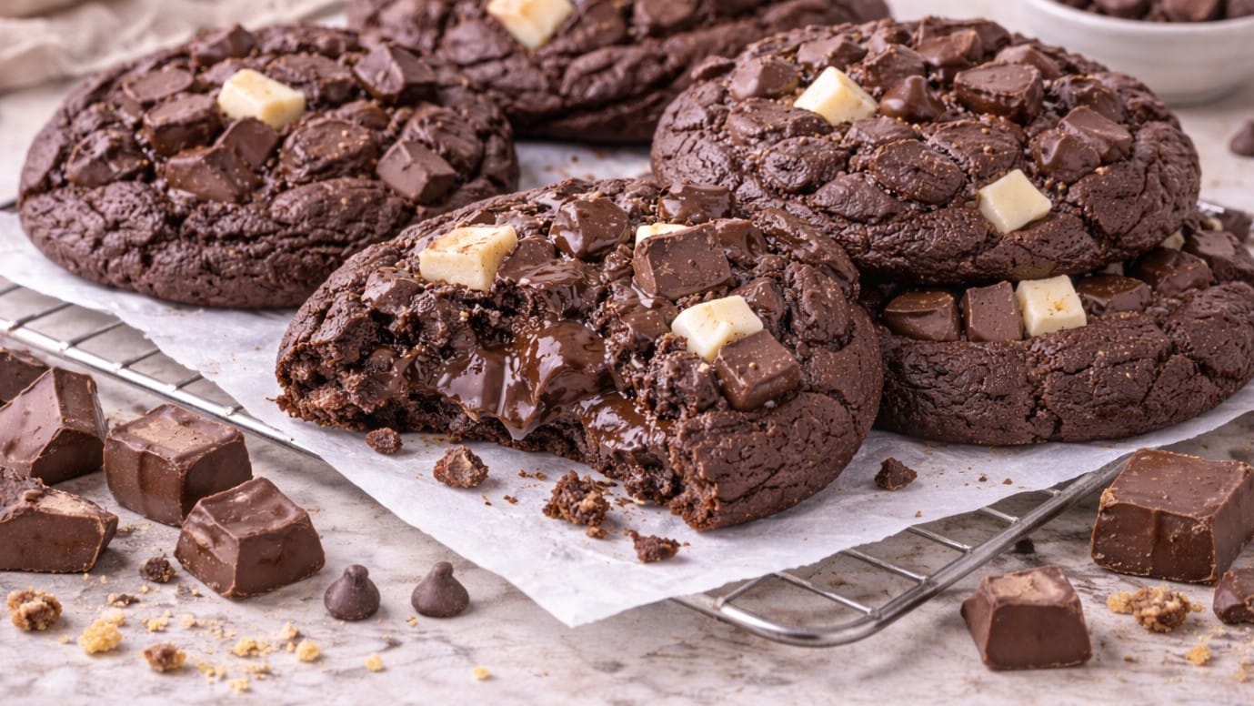 Double Chunk Chocolate Cookies That Stay Soft and Rich