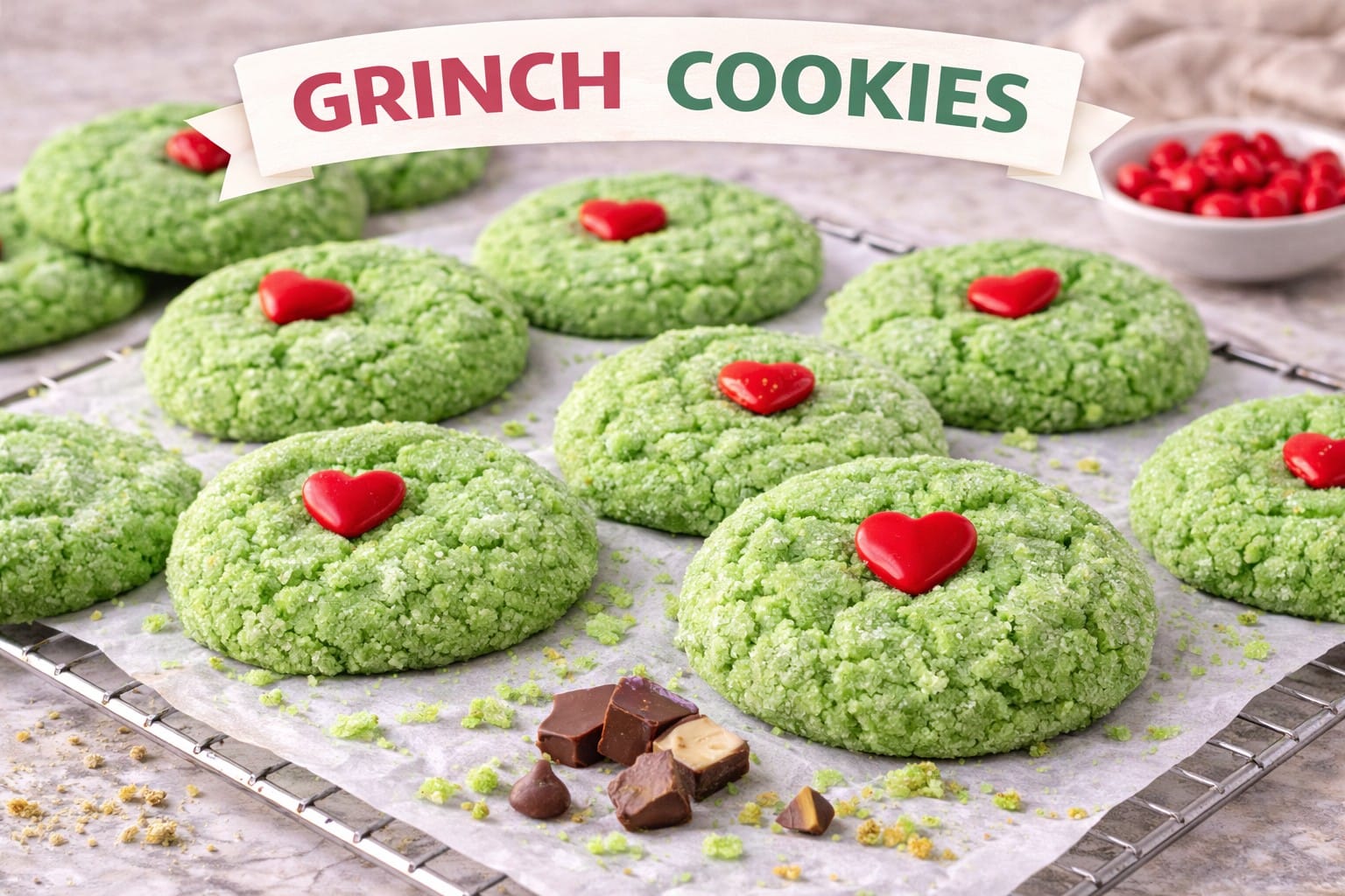 Grinch Cookies for Christmas Baking Fun