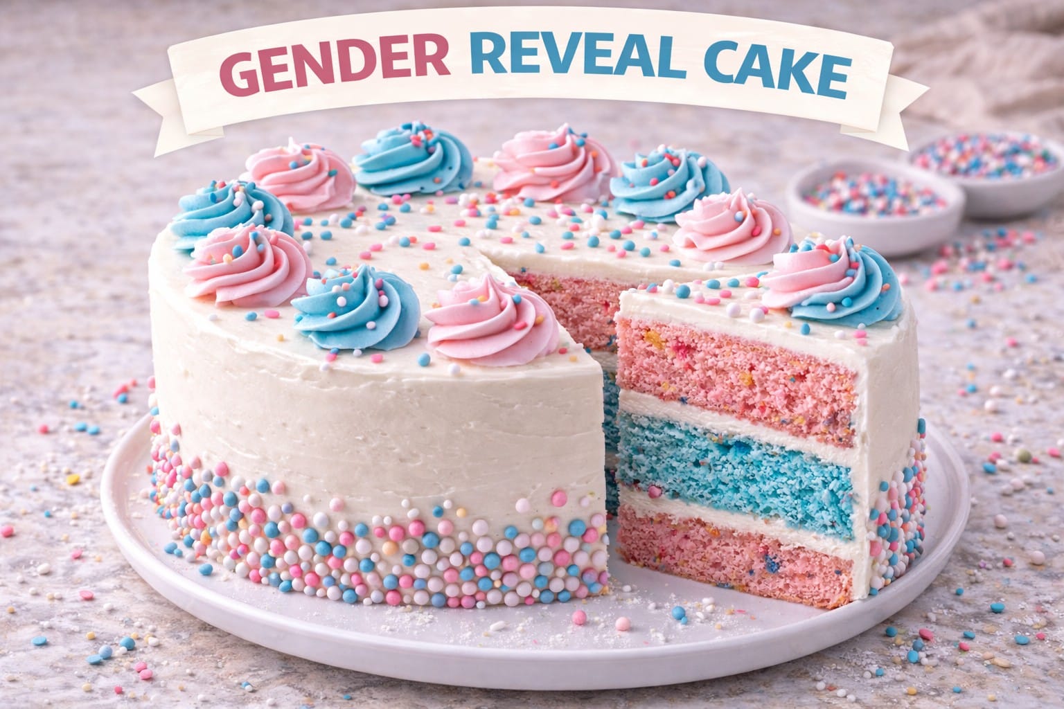 gender reveal cake