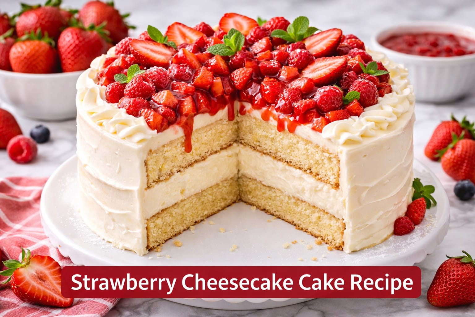 strawberry cheesecake cake recipe