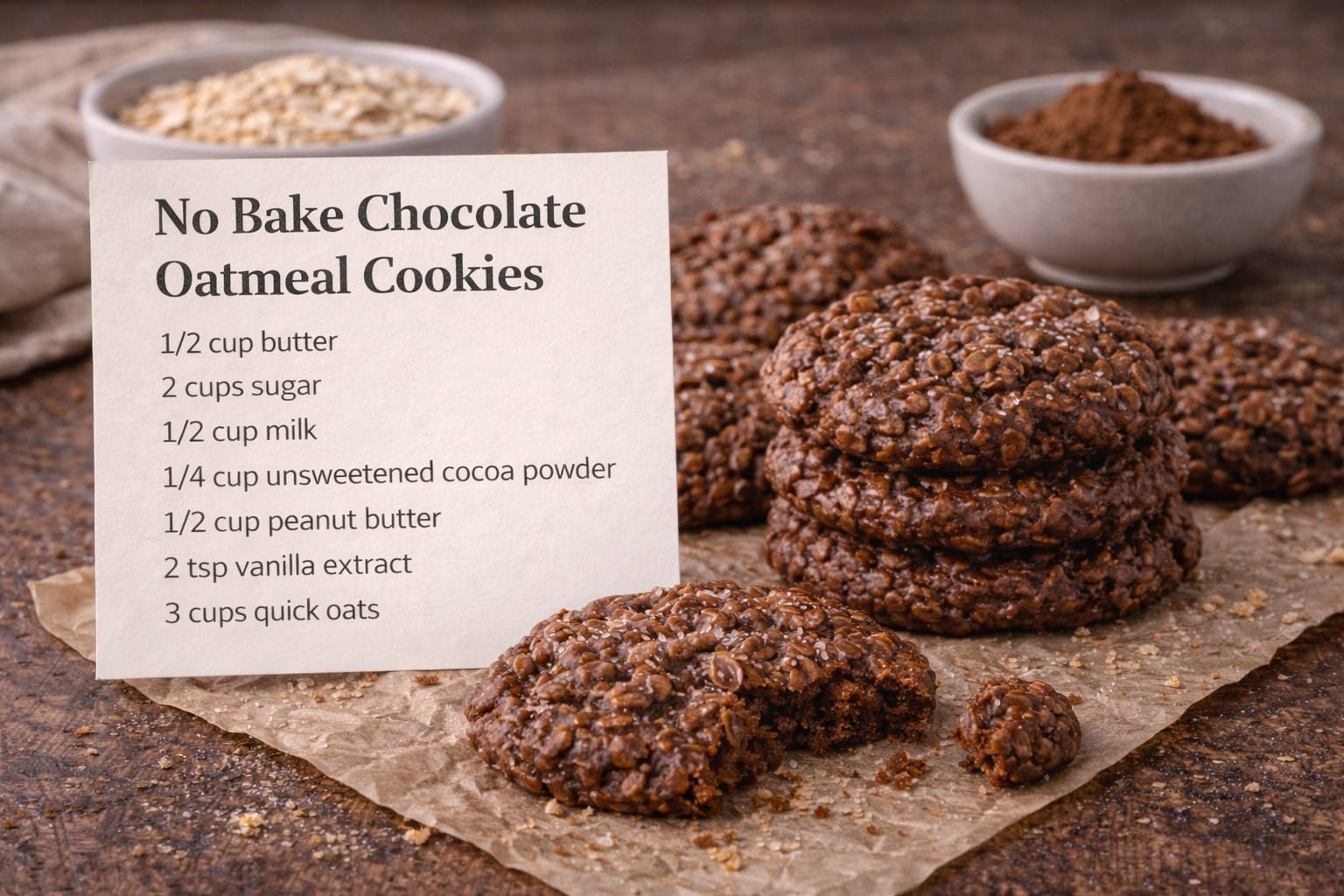 no bake chocolate oatmeal cookies