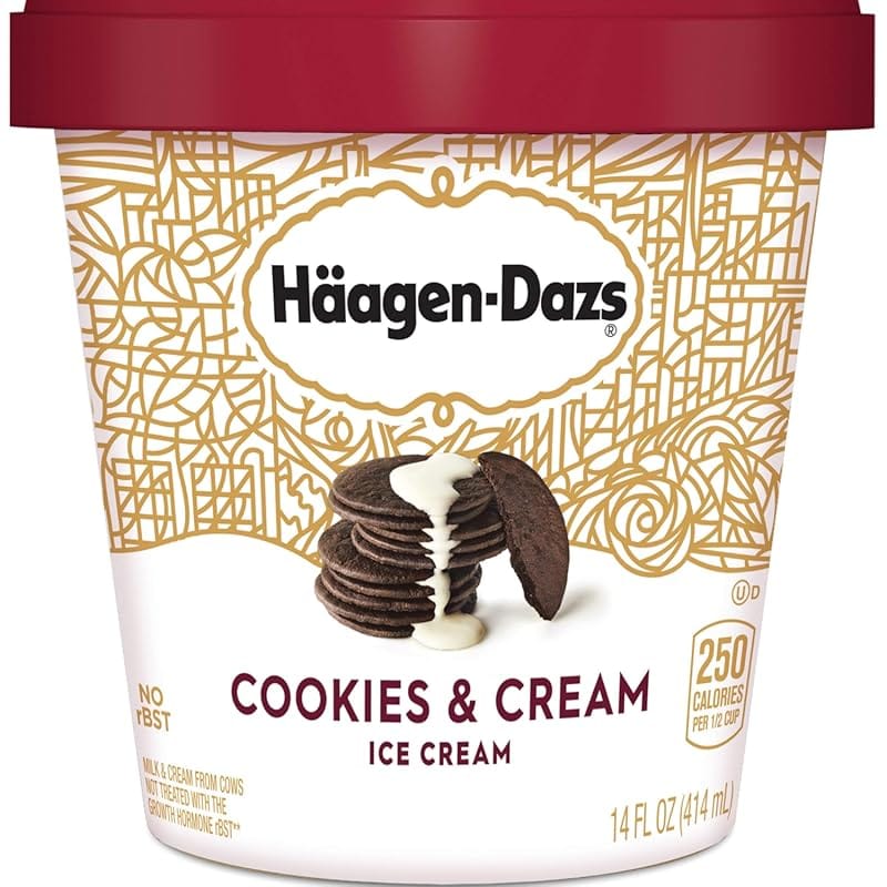 Haagen-Dazs Cookies & Cream Ice Cream, 14 oz