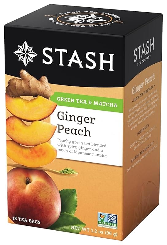 Stash Ginger Peach Green Tea with Matcha, 18 Tea Bags