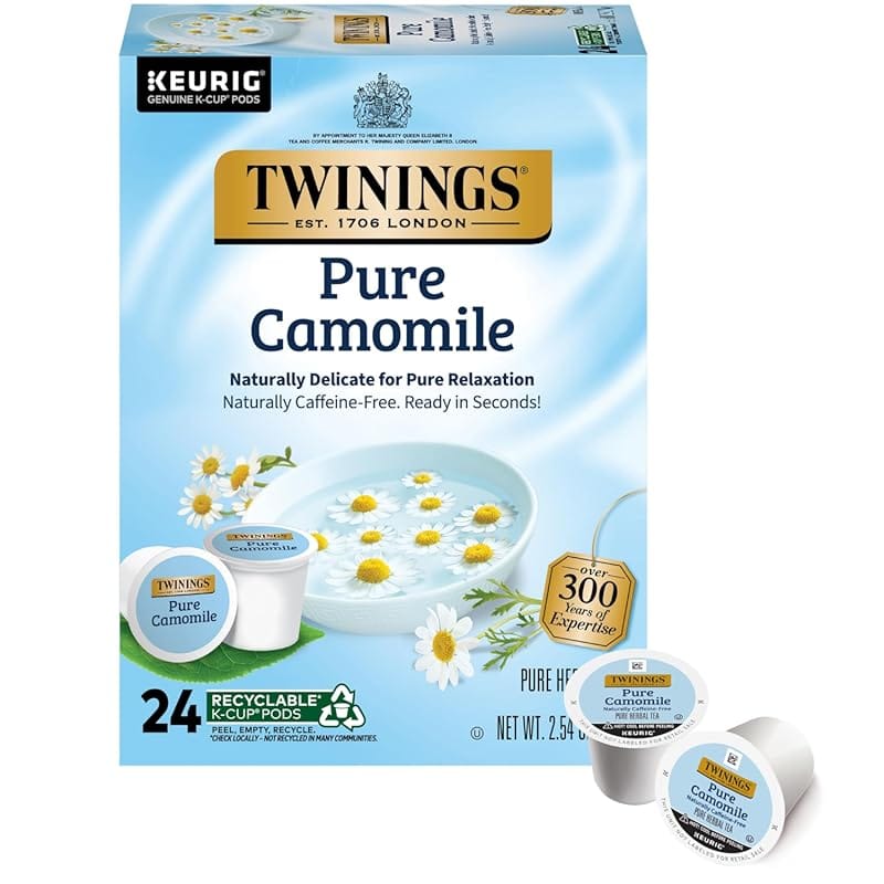 Twinings Pure Camomile Herbal Tea K-Cup Pods for Keurig, Naturally Caf