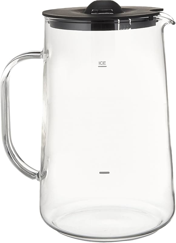 Capresso Ice Tea Glass Pitcher, 80 oz (2.5 Qt) with Handle and Spout