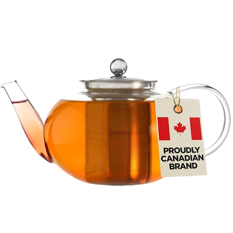 GROSCHE Joliette 42oz Borosilicate Glass Teapot with Stainless Steel I