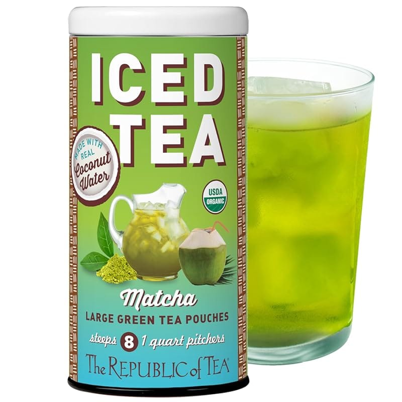 The Republic of Tea Matcha Coconut Iced Tea Pouches, 8 Count