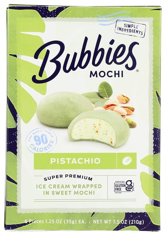 BUBBIES MOCHI Pistachio Mochi Ice Cream, 7.5 oz