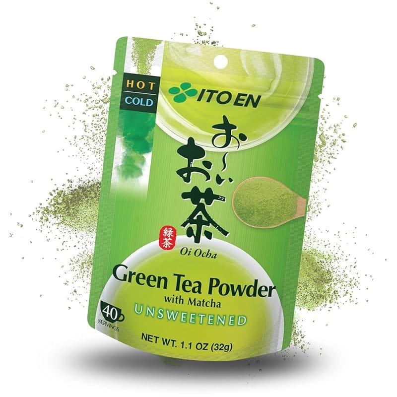 Oi Ocha Green Tea Powder + Matcha, Unsweetened, 1.1 oz Pouch