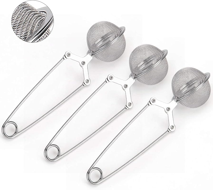 JEXCULL 3-Pack Snap Ball Tea Strainer, Premium Stainless Steel Infuser