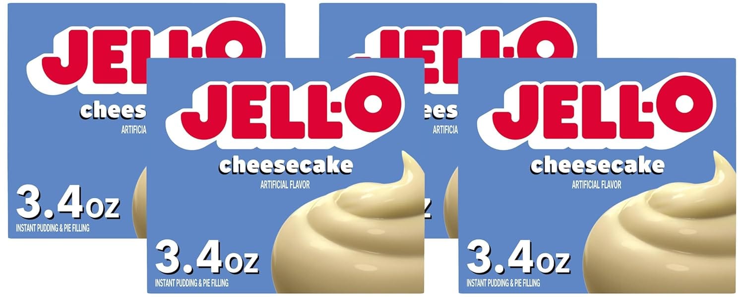 Jell-O Cheesecake Instant Pudding Mix 3.4 oz (Pack of 4)