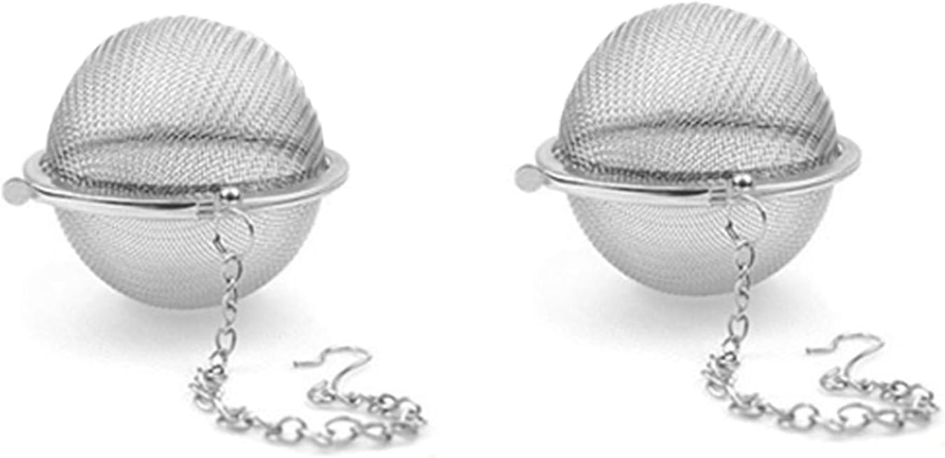 Premium 2-Pack Snap Ball Tea Infusers, Stainless Steel Strainers for L