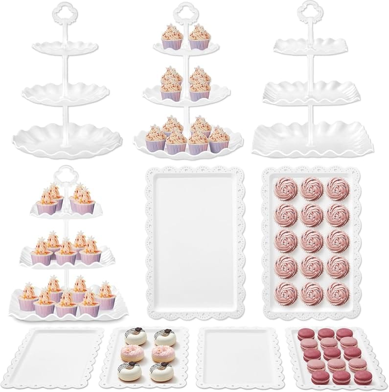 Kootek 3-Tier Dessert Stand with Trays – Wedding & Tea Party Essential