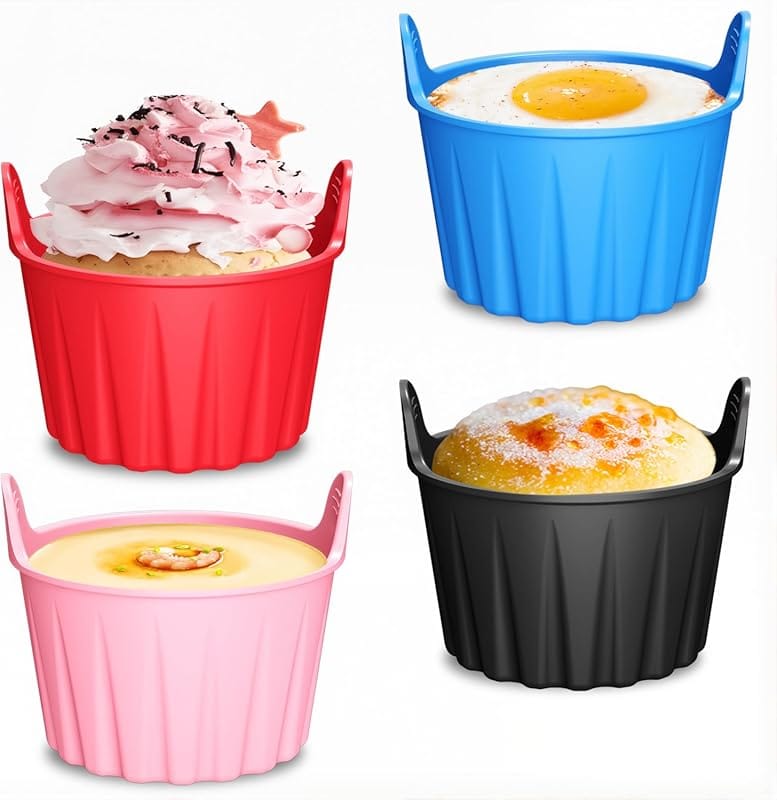 Food-Grade Silicone Baking Cups for Air Fryer Oven Microwave Vibrant C