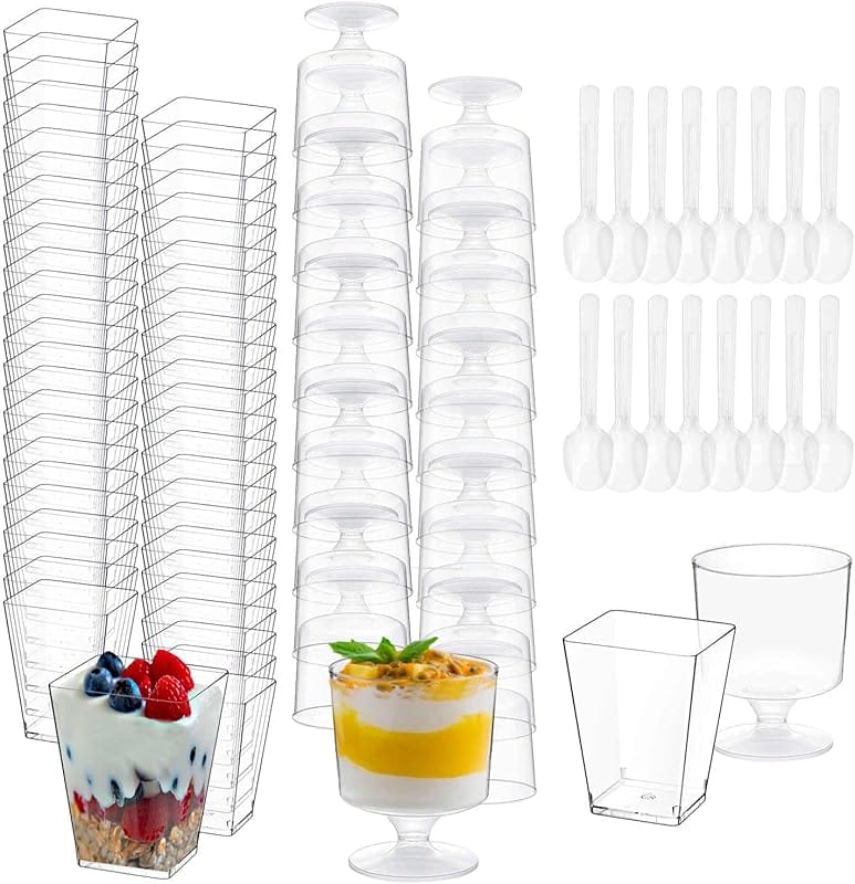 UrbanRoots 300 Pack 5 oz Disposable Parfait Cups with Spoons for Party