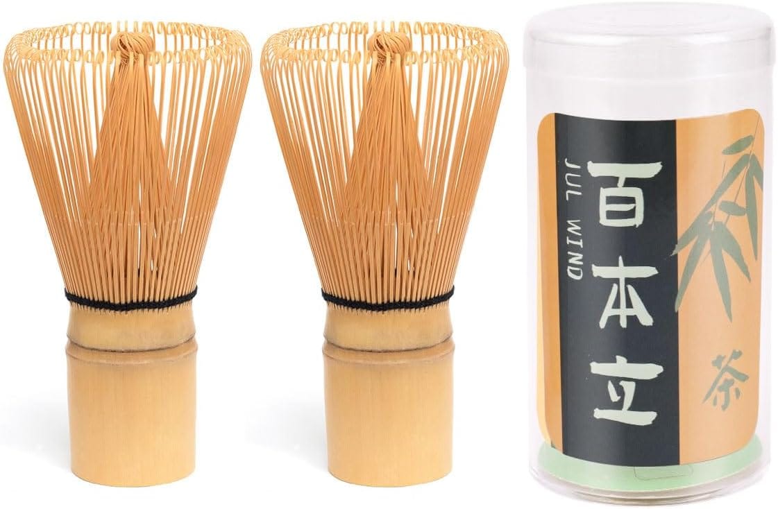 2-Pack Handcrafted Japanese Chasen Matcha Whisk - Bamboo 100-Prong Wis