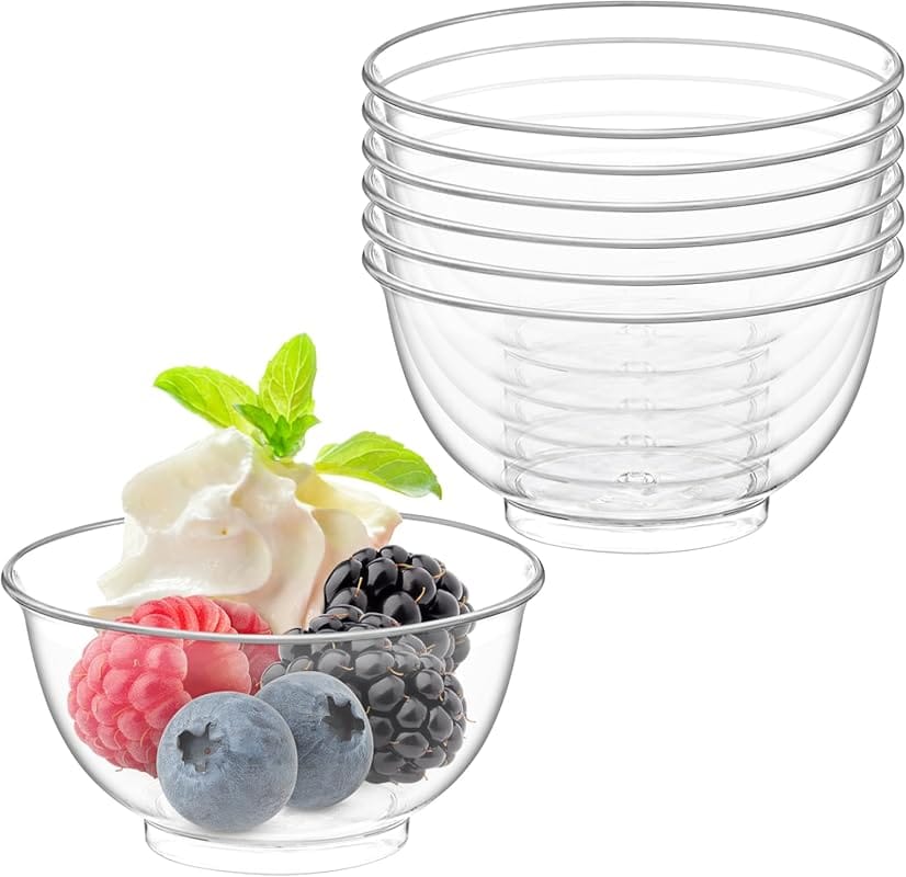 TOFLEN 200ct 2 oz Mini Round Dessert Cups – Clear Reusable Party Servi