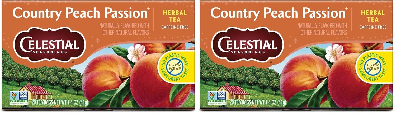 Celestial Seasonings Country Peach Passion Herbal Tea, 20 Tea Bags (Pa