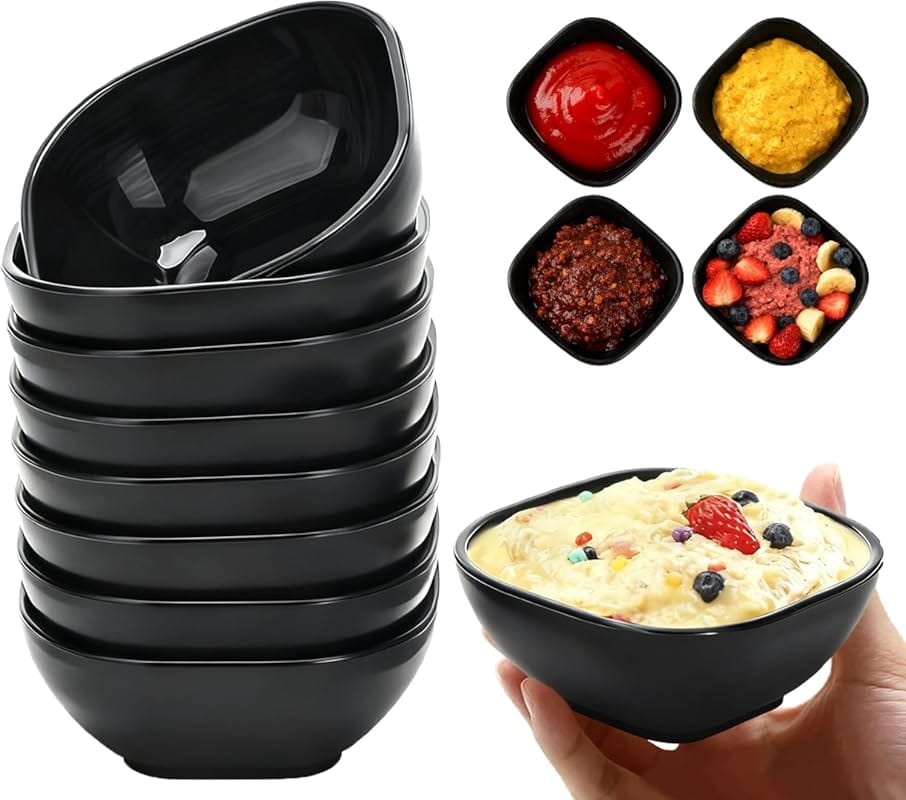8 Pack Wheat Straw Unbreakable Dipping Bowls – 4.5oz Mini Side & Condi