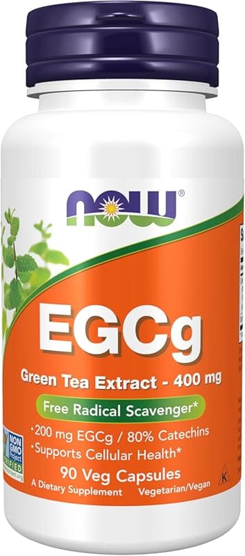 NOW Foods EGCg Green Tea Extract 400mg, Free Radical Scavenger, 90 Veg
