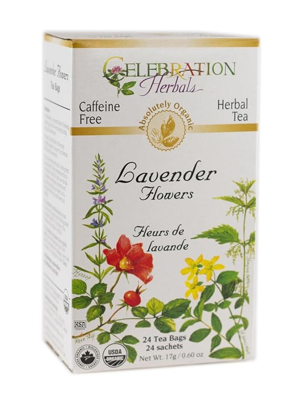 CELEBRATION HERBALS Organic Lavender Flowers Tea, 24 Bags