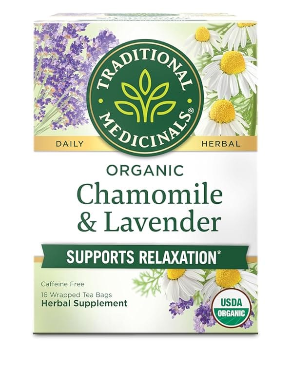 Traditional Medicinals Organic Chamomile & Lavender Tea for Stress Rel
