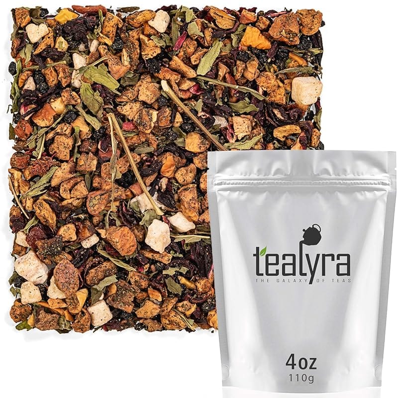 Tealyra Watermelon Mint Agua Tea, Caffeine-Free Loose Leaf Blend with 