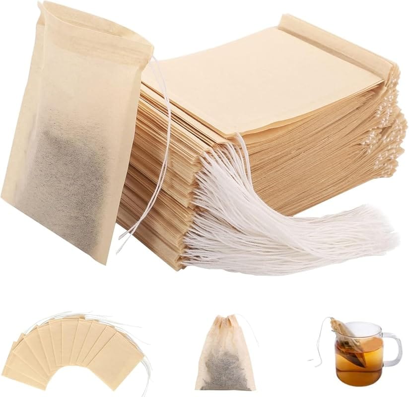 200Pcs Safe Natural Material Tea Filter Bags for Loose Leaf Tea, Empty